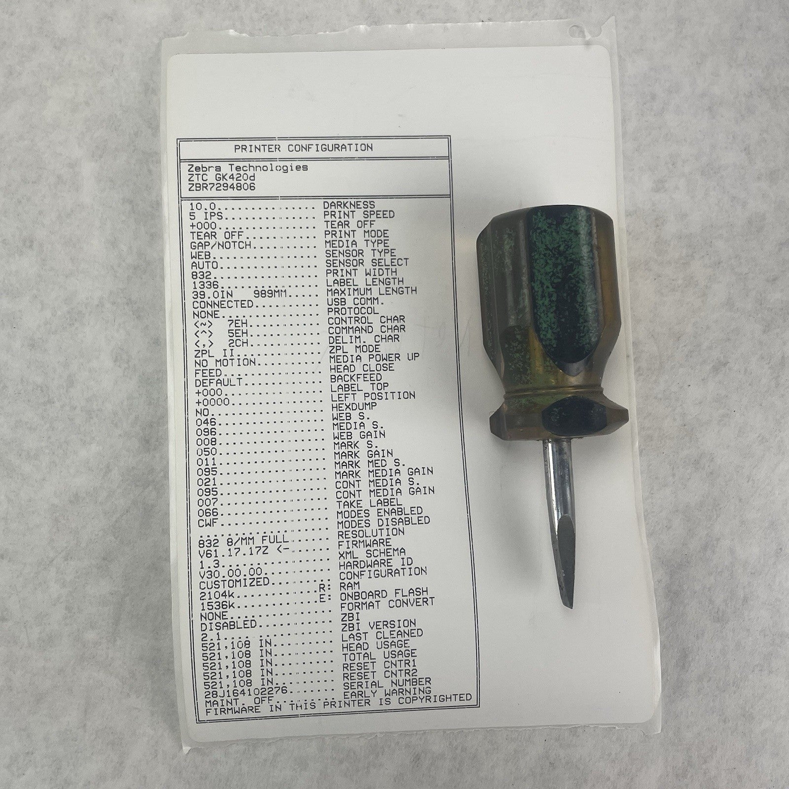 Zebra GK420d GK42-202210-000 Direct Thermal Label Printer Tested 521,100pgc11