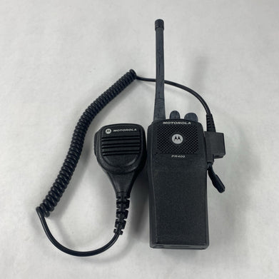 Motorola PR400 VHF 16 Channel AAH65KDC9AA2AN Hand Held Radio with Handset