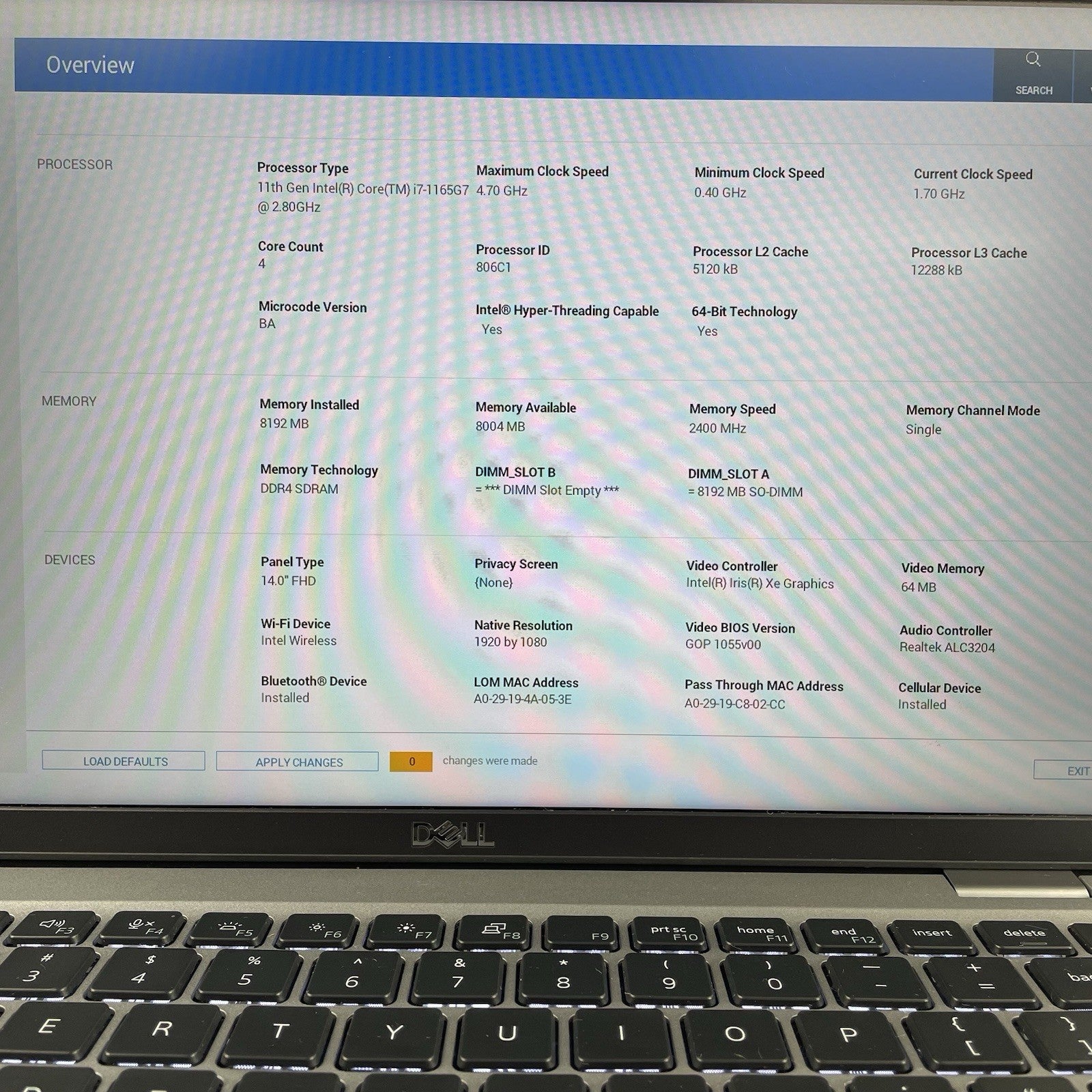 Dell Latitude 5420 14" i7-1165G7 2.80 GHz 8 GB RAM No SSD/OS/AC/Battery - READ3