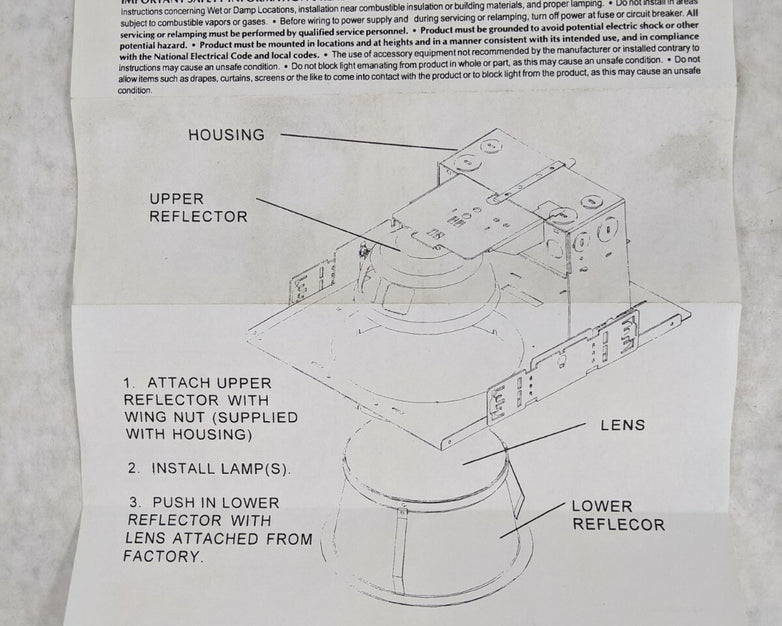 Hubbell Lighting Prescolite Horizontal Lamp Housing and Reflectors