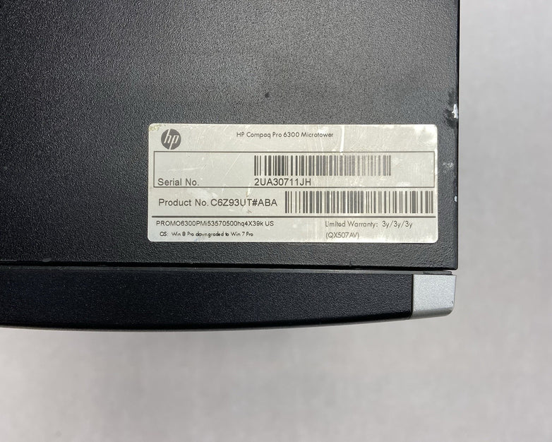 HP Compaq Pro 6300 MT Intel Core i5-3570 3.4GHz 4GB RAM No HDD No OS