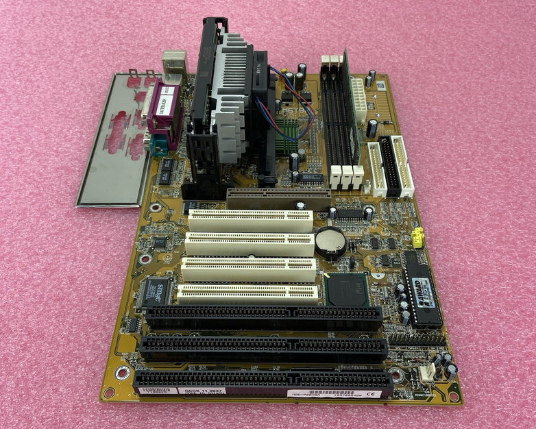 Biostar M6TBA Motherboard Intel Pentium III 448MHz 128MB RAM w/Shield 3x ISA