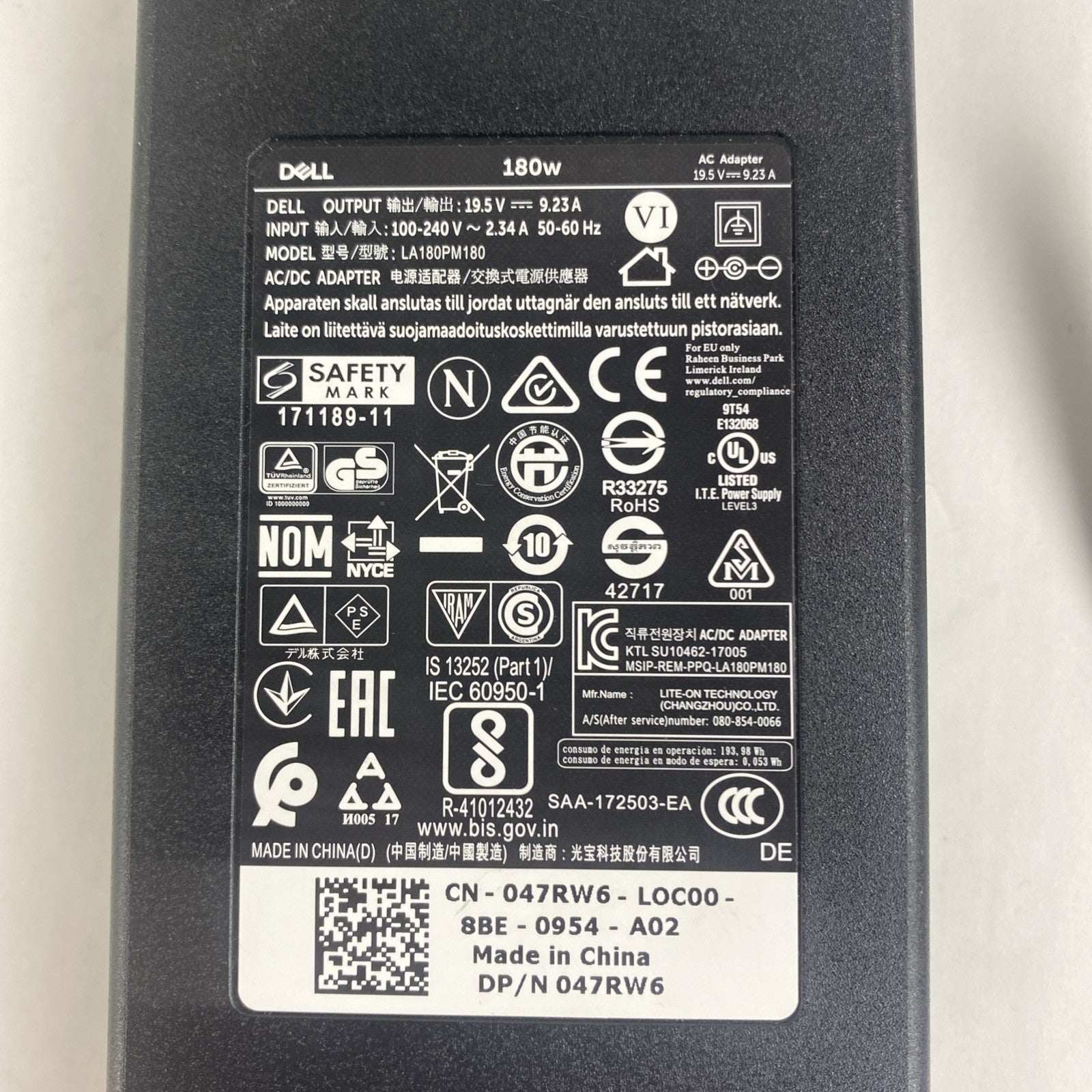 Dell LA180PM180 AC/DC Adapter 180W Mix Lot W/ HA180PM220 Lot of 24