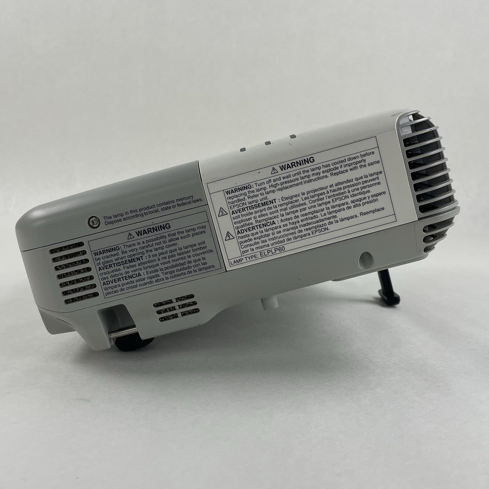 Epson H382F LCD Lamp Projector No Lamp No Remote- Parts or Repair