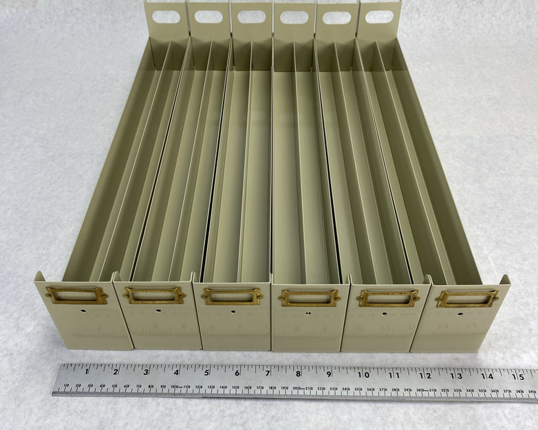 Fisherbrand 07212103 Six Microscope Slide Storage Divided Drawers Light Tan