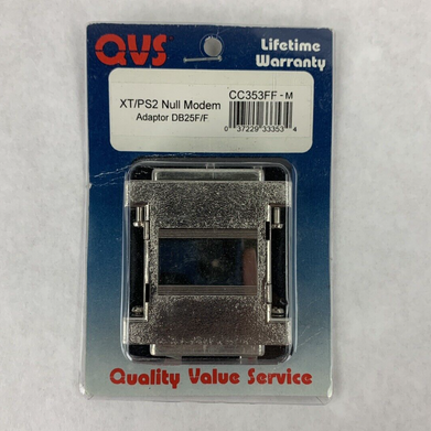 New QVS CC353FF-M  XT/PS2 Null Modem Adapter DB25F/F