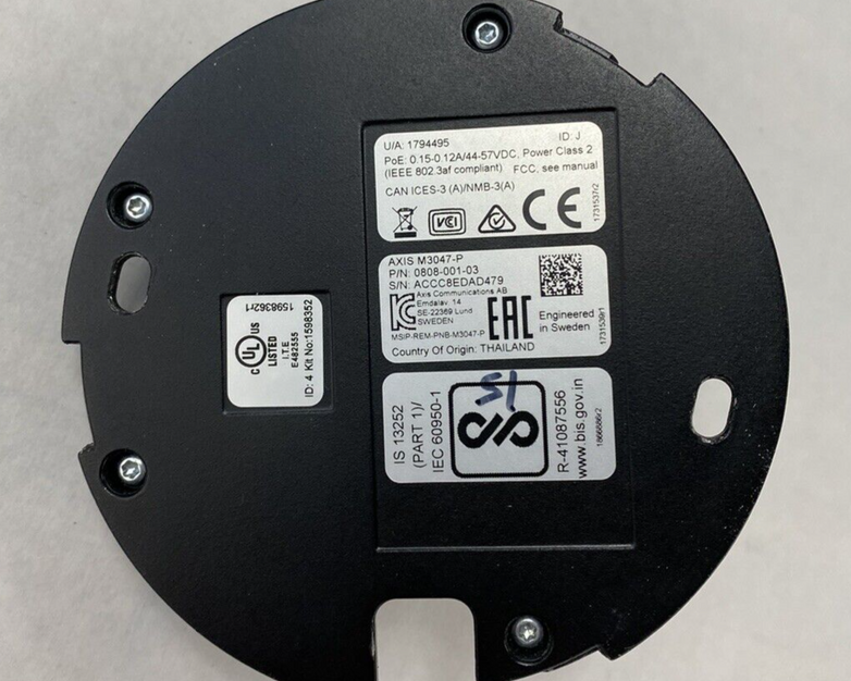 Axis M3047-P Indoor Network Security Camera System Untested For Parts or Repair