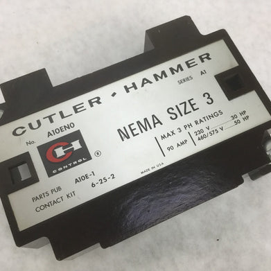 FRONT COVER ONLY Cutler Hammer A10EN0, (A10E-1) Nema Size 3 COVER ONLY