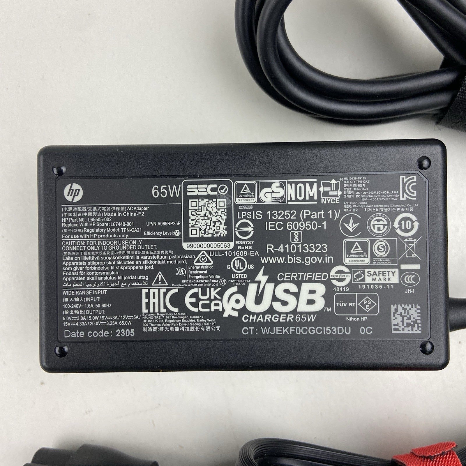 HP 65W Type-C USB-C Adapter For EliteBook - Lot Of 72