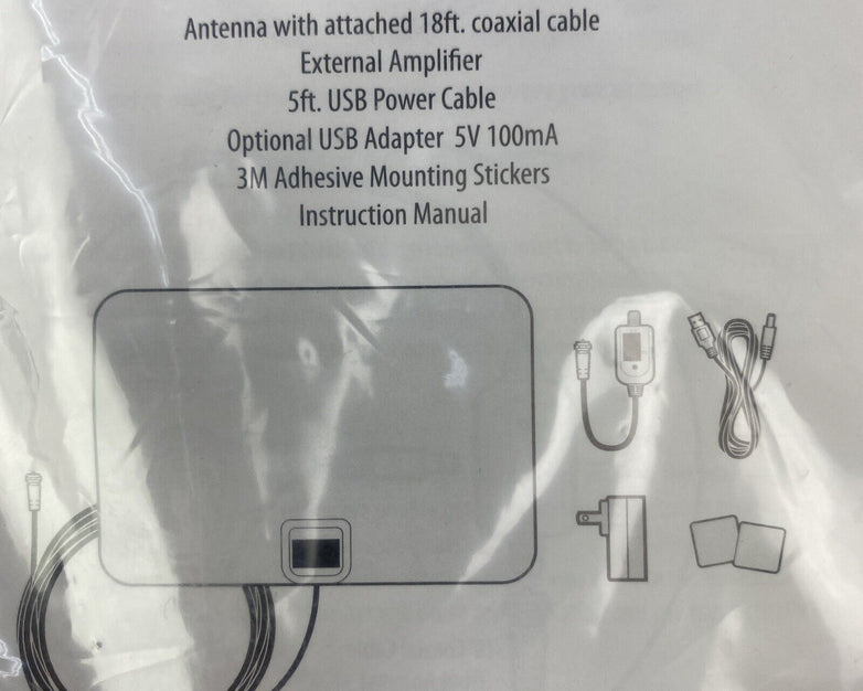 U MUST HAVE ULTRA-THIN DIGITAL HDTV AMPLIFIED INDOOR TV ANTENNA