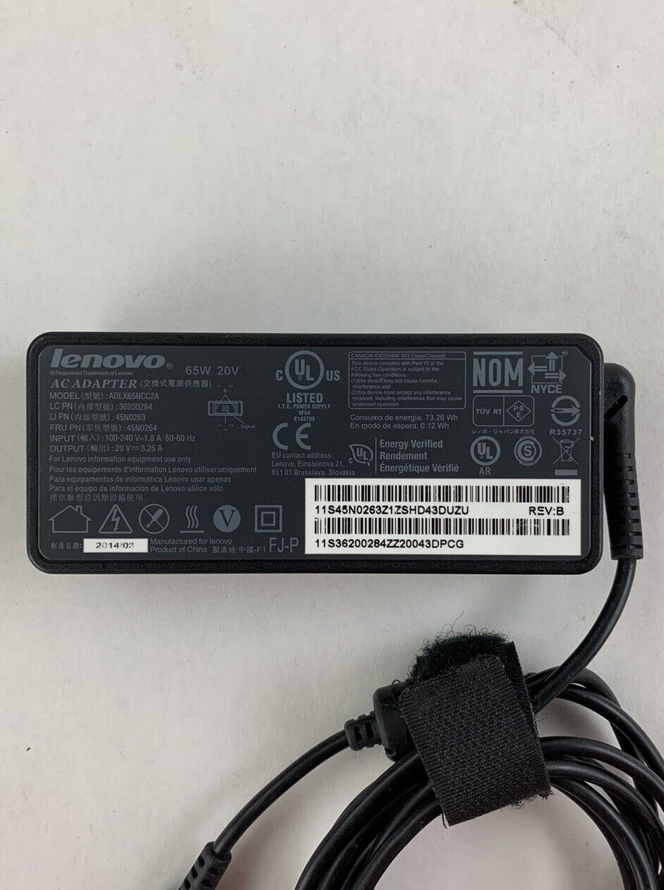 Lenovo AC Adapter Charger 65W 20V 3.25A ADLX65NCC2A 36200284 (Lot of 2)