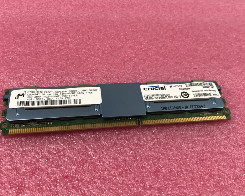 20GB Kit 5x 4GB 2XR4 PC2-5300F DDR2 CL5 ECC CT51272AF667 (Tested and Working)