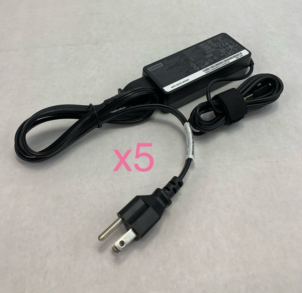 Lenovo A19-065N2A 65W 20V 3.25A Laptop AC Adapter Yellow Square Tip (Lot of 5)
