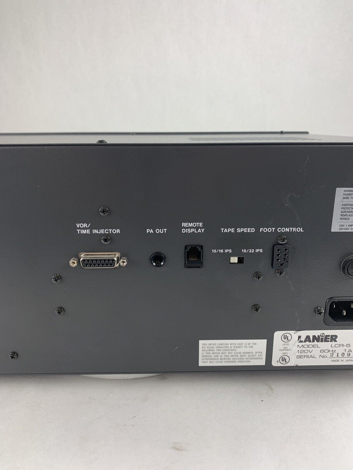 Lanier LCR-5 Advocate V Conference Recorder Transcriber Tested Bad Sound Parts