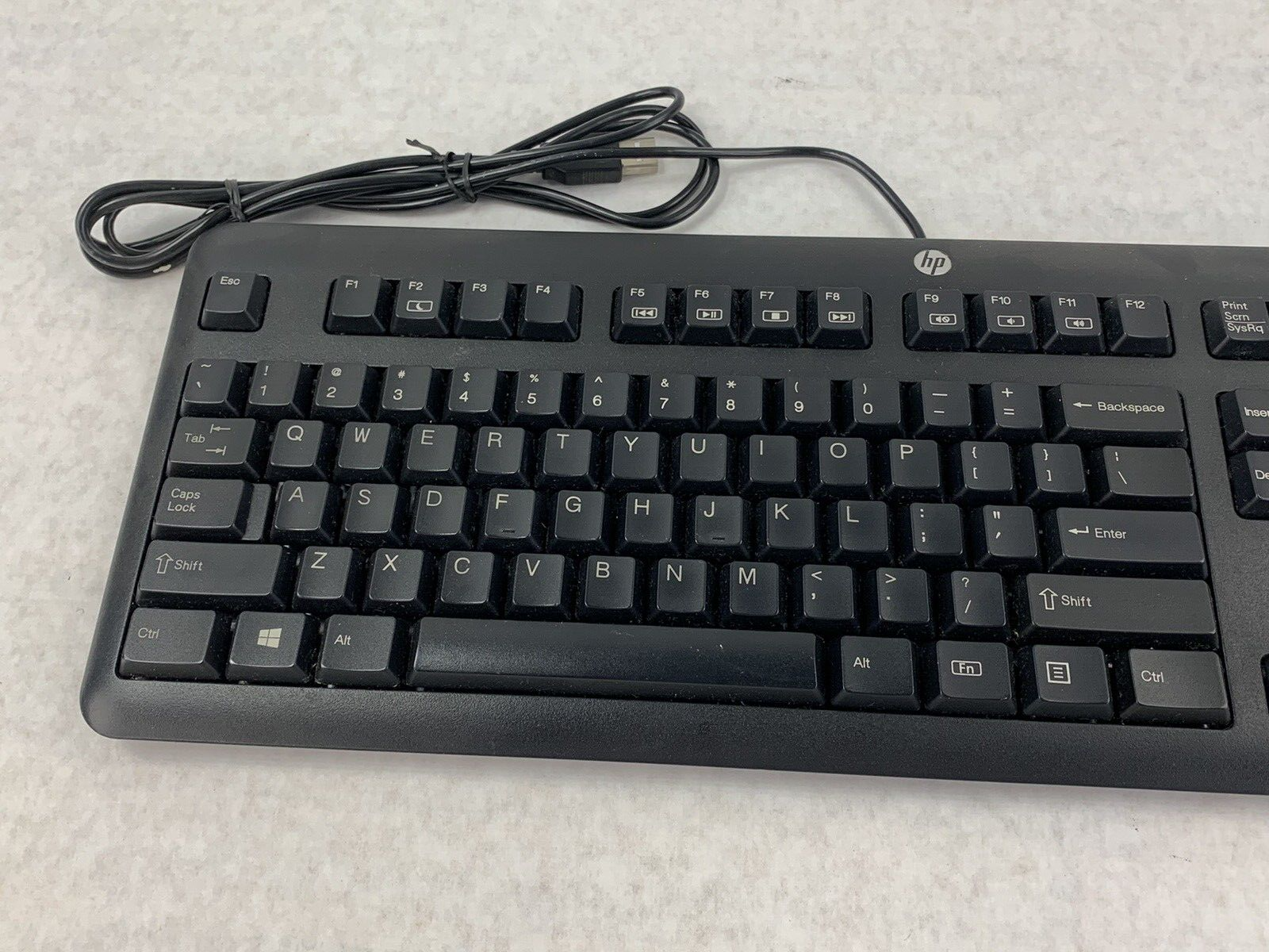 OEM Genuine HP Computer PC Desktop USB Slim US Keyboard Black KB57211 - Untested
