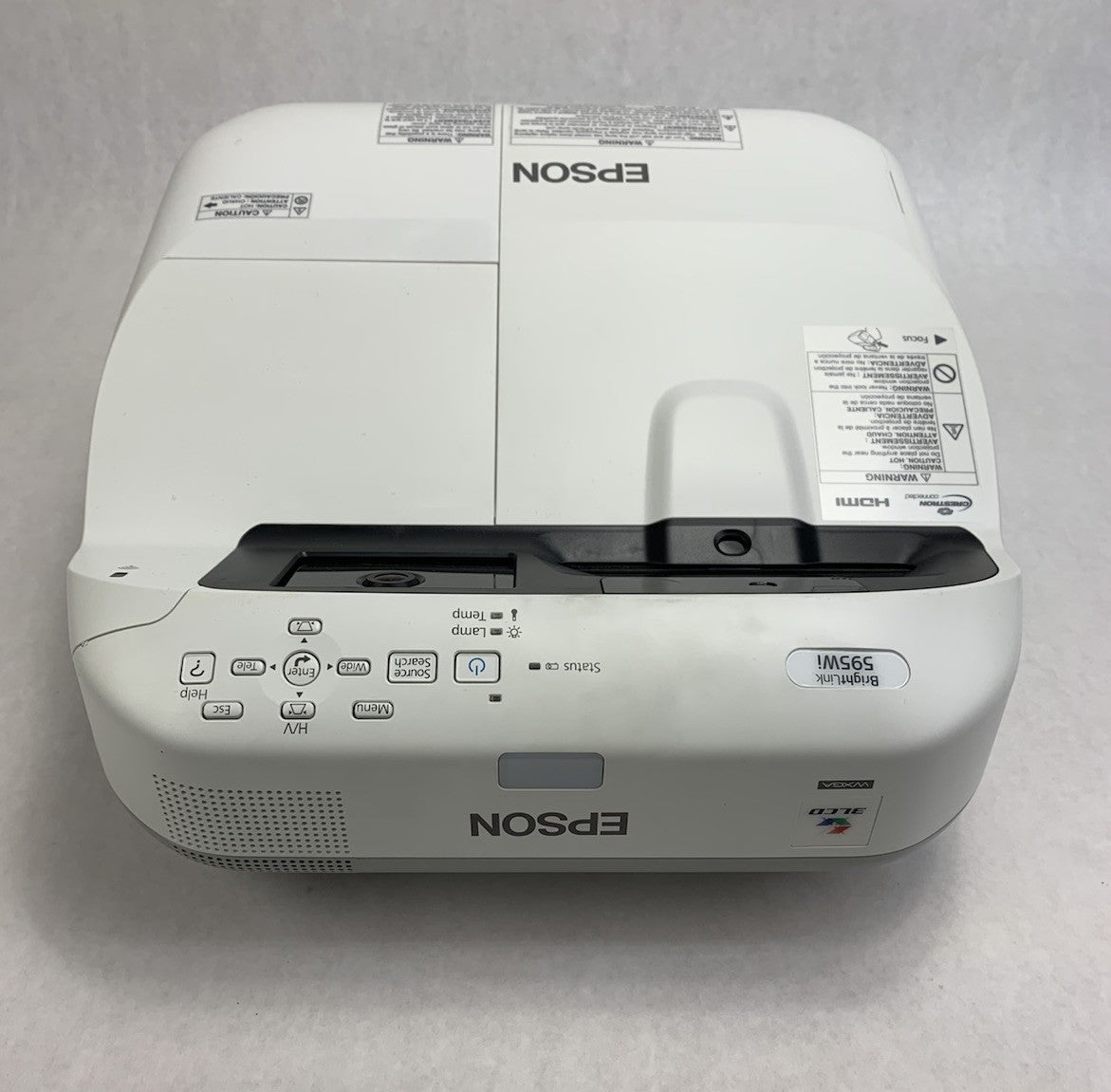 Epson H599A BrightLink 595Wi LCD Lamp Projector 1870 Lamp Hours No Remote3