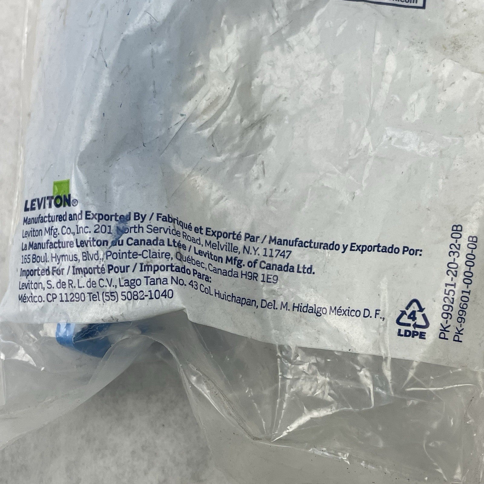 Leviton 5F100-4LL Precision Molded Fiber Adapter Plate Blue6