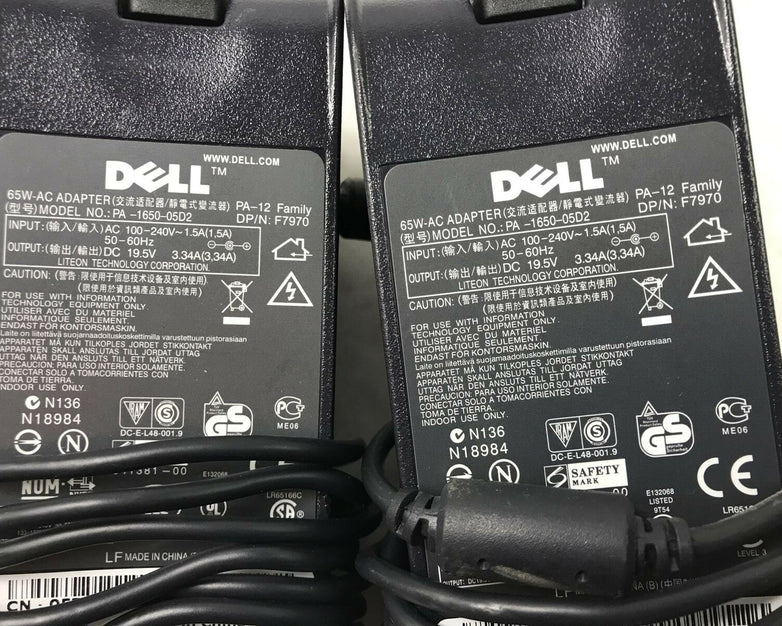 Lot of 2 Dell PA-1650-05D2 0F7970 Laptop Charger