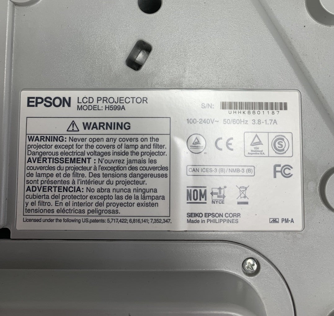 Epson BrightLink 595Wi H599A LCD Lamp Projector 1156 Lamp Hours - No Remote8