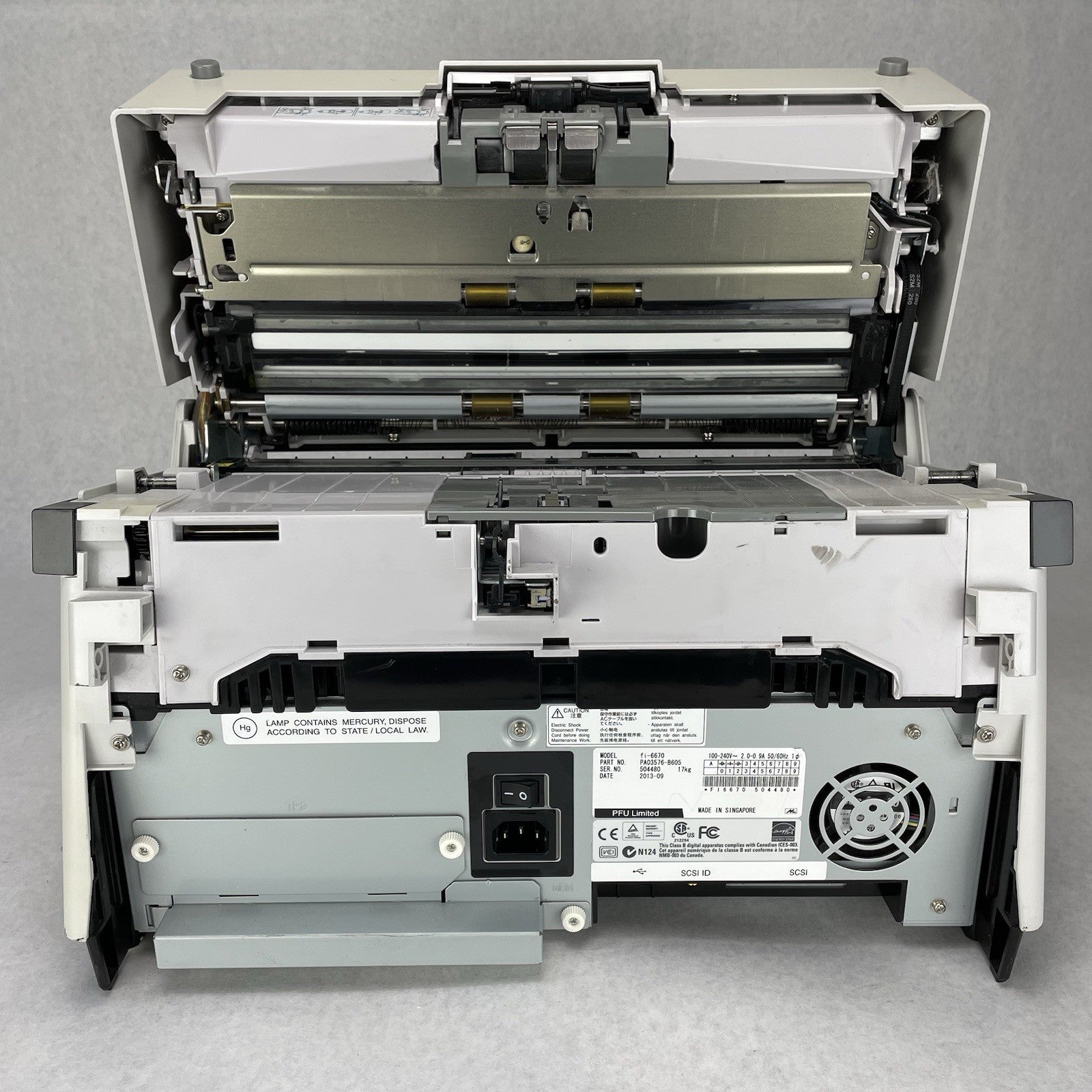 Fujitsu Fi-6670 Color Duplex USB Scanner 519750 Page Count No Trays Tested