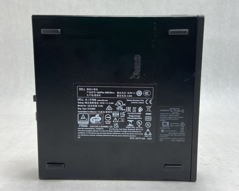 Dell Optiplex 3080 Micro Intel Core i5-10500T 2.3GHz 16GB RAM w/AC No HDDOS