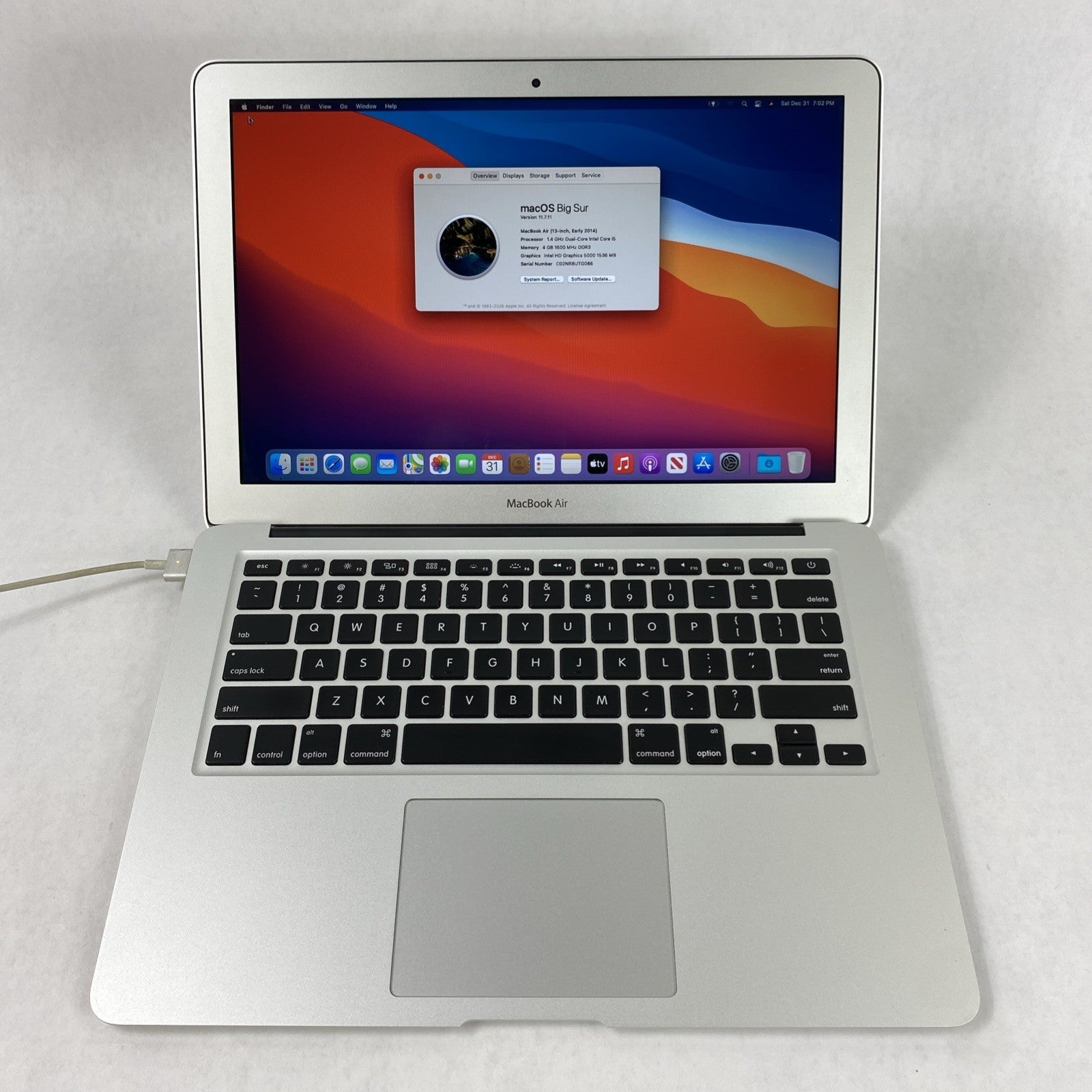 Apple MacBook Air A1466 2014 13" i5 4GB RAM 250GB SSD os11.7.11 -Service Battery0