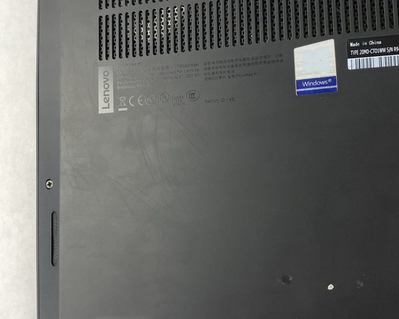 Lenovo ThinkPad P1 15.6" Touch Xeon E 2176M 2.70 GHz 16 GB RAM No HDD No OS