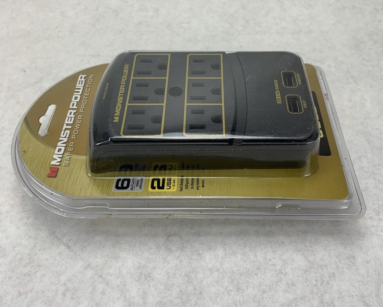 Monster Power Gold 123063-00 6 Outlet 2 USB Surge Protector