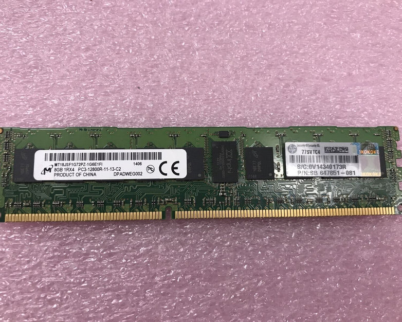 Micron 16GB Kit 2x8GB 1Rx4 PC3-1280R-11-13-C2 Ram MT18JSF1G72PZ-1G6E1FI Lot of 2
