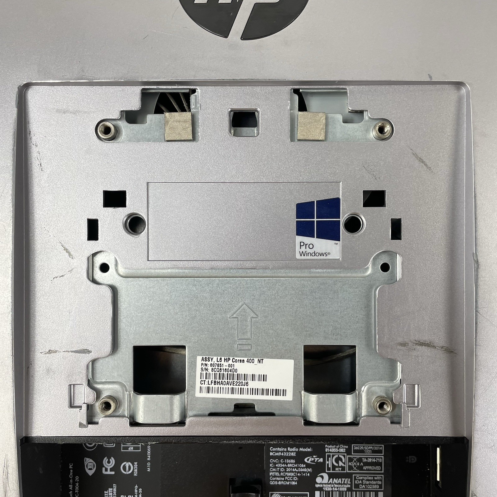 HP Pro One G2 AIO i5-6500 3.20 GHz 0 GB RAM No SSD/OS/AC/Stand17