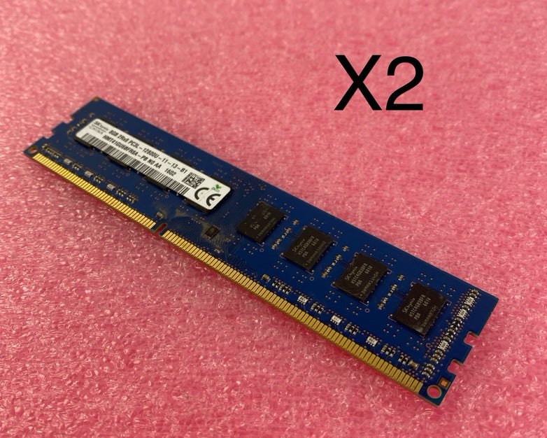 SK Hynix 8GB DDR3 PC3L-12800U Desktop Memory Ram HMT41GU6BFR8A-PB - Lot of 2