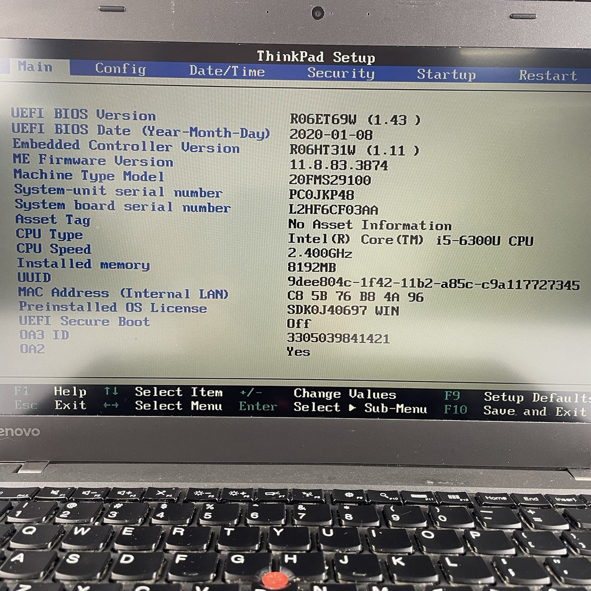 Lenovo ThinkPad T460 14" i5-6300U 2.40 GHz 8 GB RAM No SSD/OS/AC3