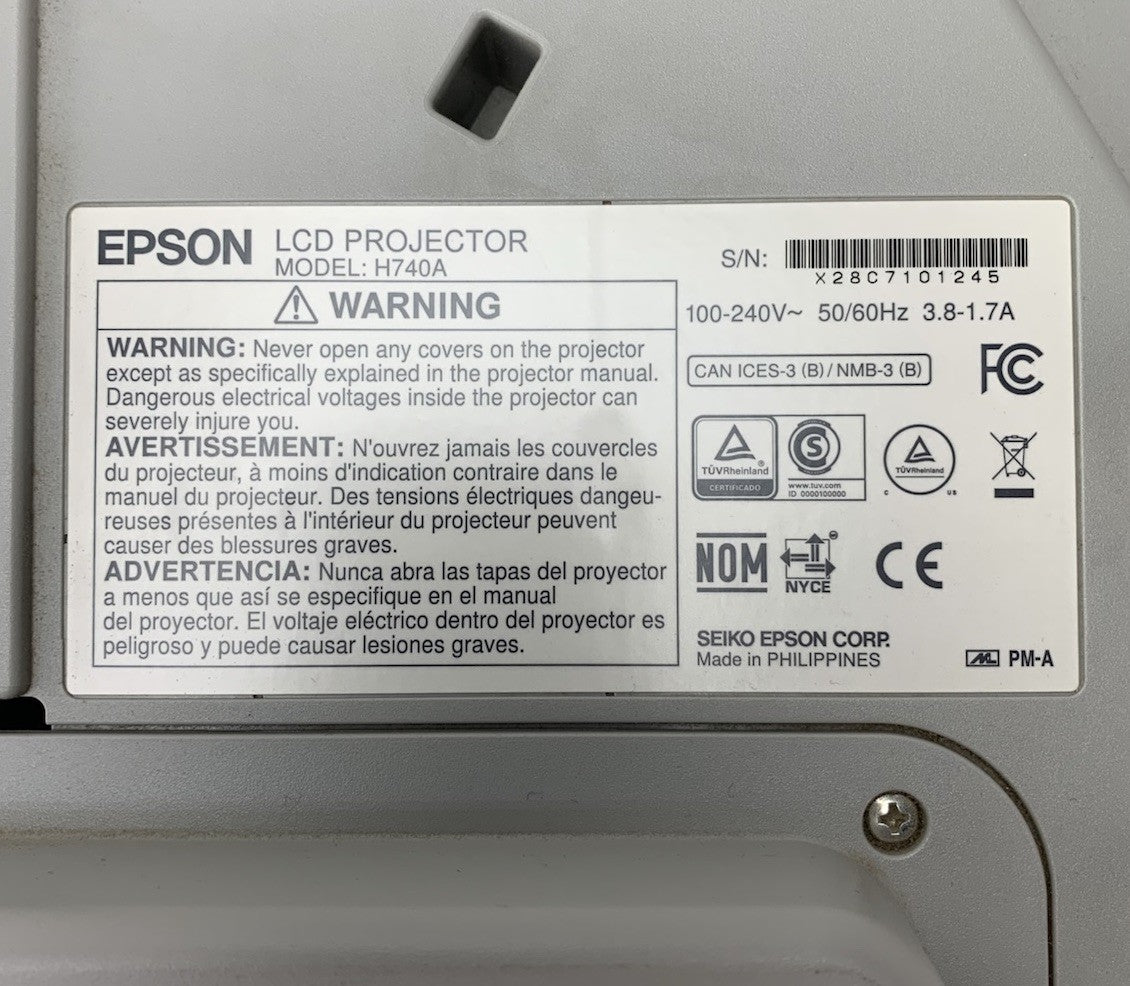 Epson PowerLite 695Wi H740A LCD Lamp Projector 1699 Lamp Hours - No Remote7