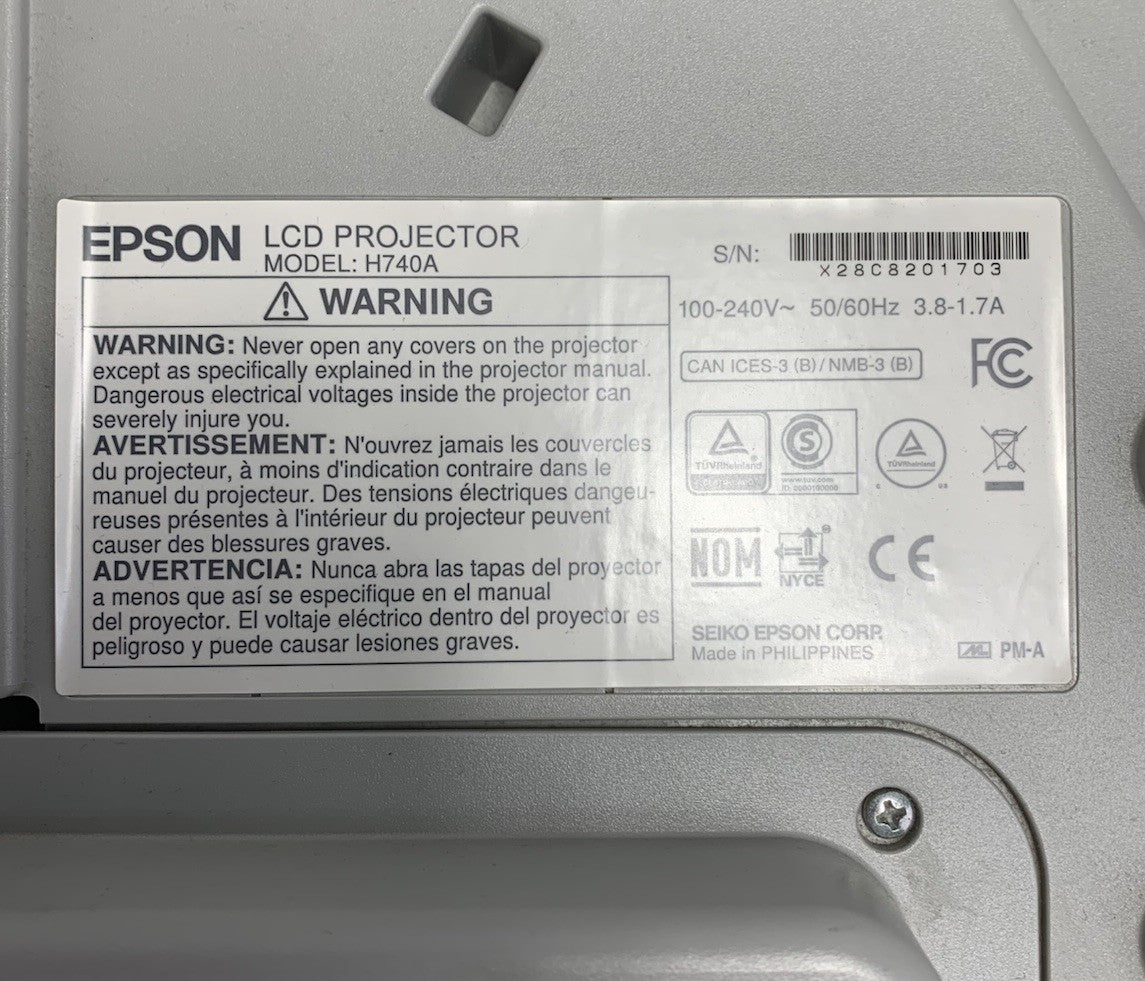 Epson PowerLite 695Wi H740A LCD Lamp Projector 1046 Lamp Hours - No Remote7