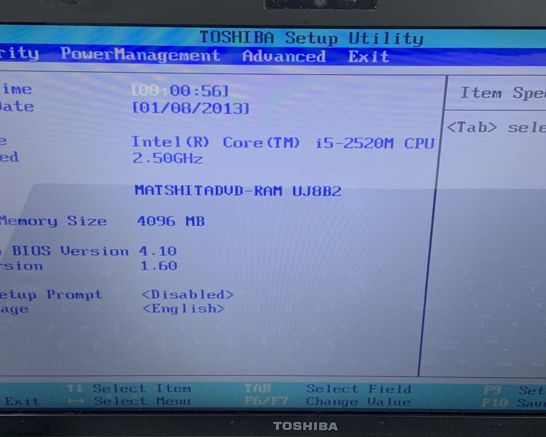 Toshiba Tecra R850-S8522 15.6" i5-2520M 2.5GHz 4GB Ram No OS No HDD No AC No Bat