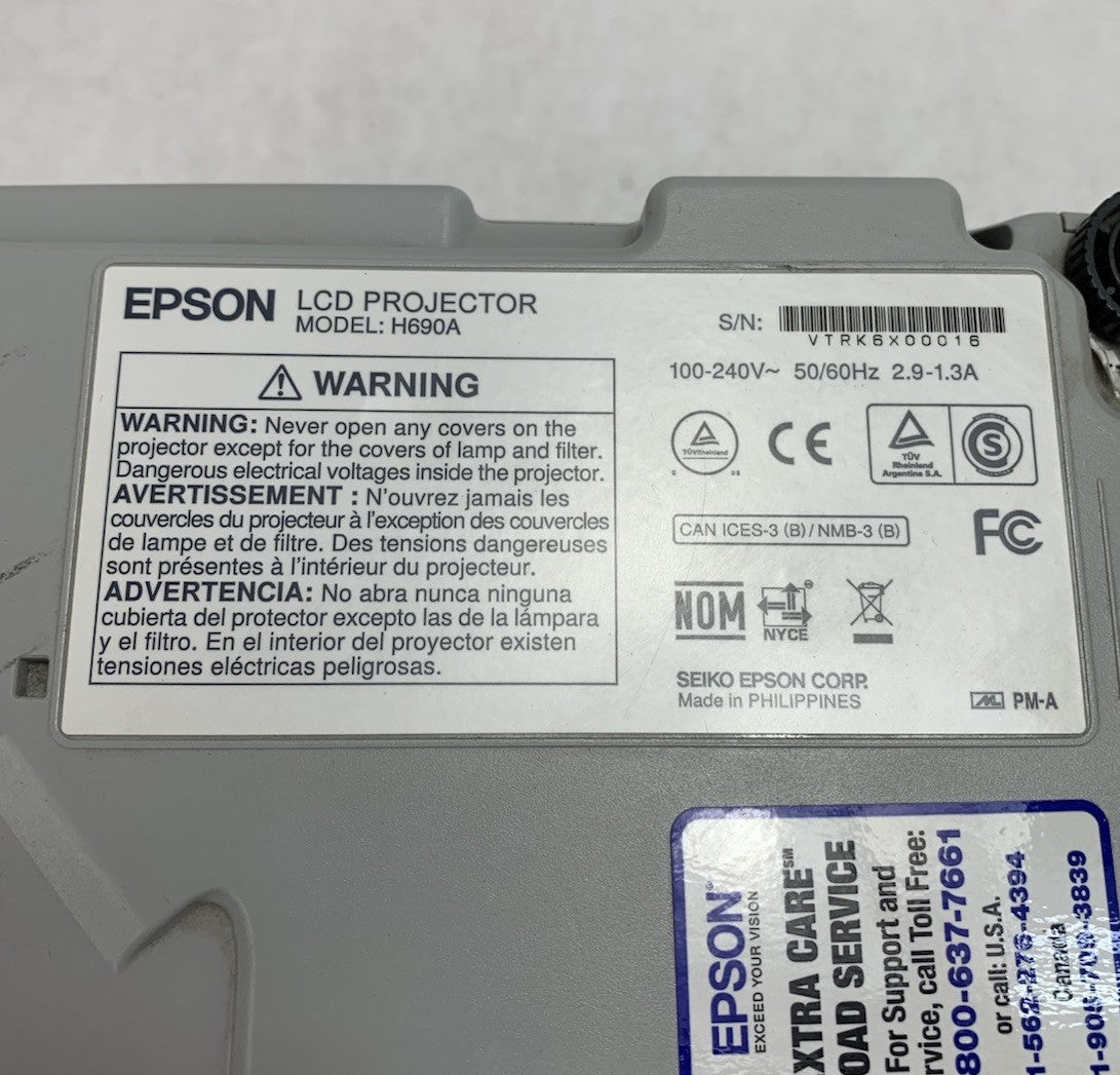 Epson PowerLite W29 H690A LCD Lamp Projector 2079 Lamp Hours - No Remote8