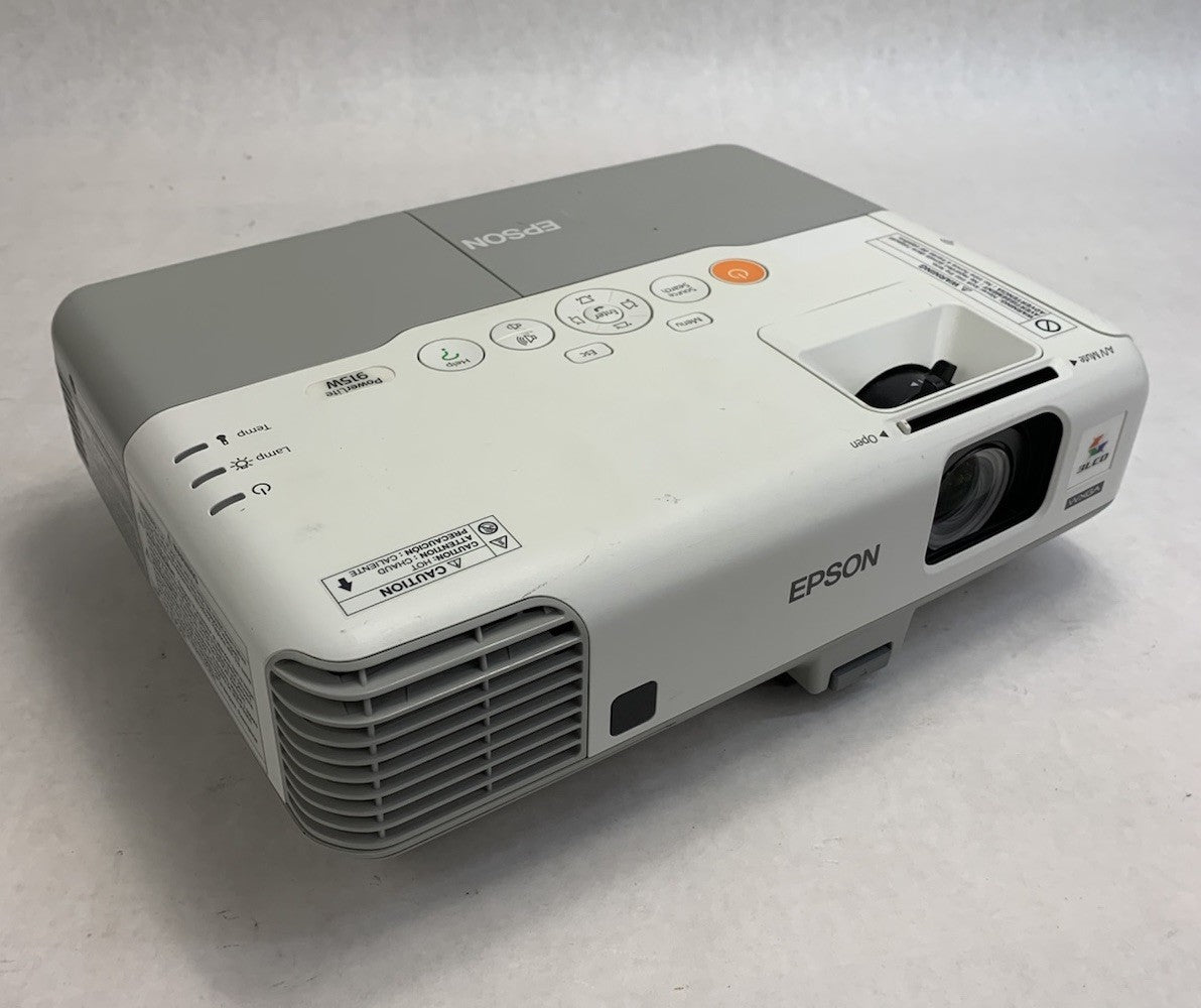 Epson H388A PowerLite 915W LCD Lamp Projector 2014 Lamp Hours No Remote Loud Fan0