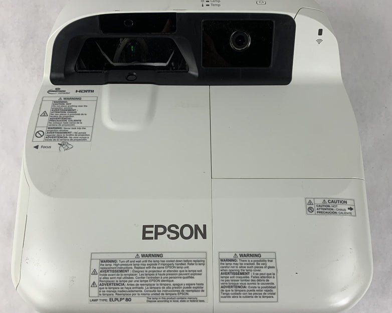 Epson BrightLink 595Wi H599A LCD Lamp Projector 2809 Lamp Hours - No Remote