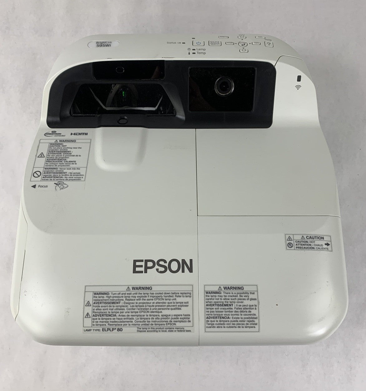 Epson BrightLink 595Wi H599A LCD Lamp Projector 2809 Lamp Hours - No Remote5