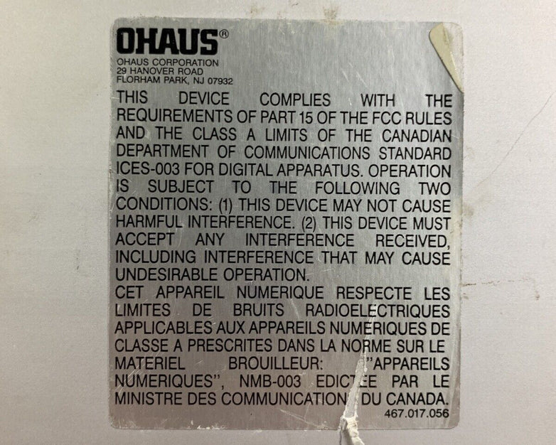 Ohaus DS-10 110 x 0.05lb Platform Shipping Scale Tested W/ Power Supply