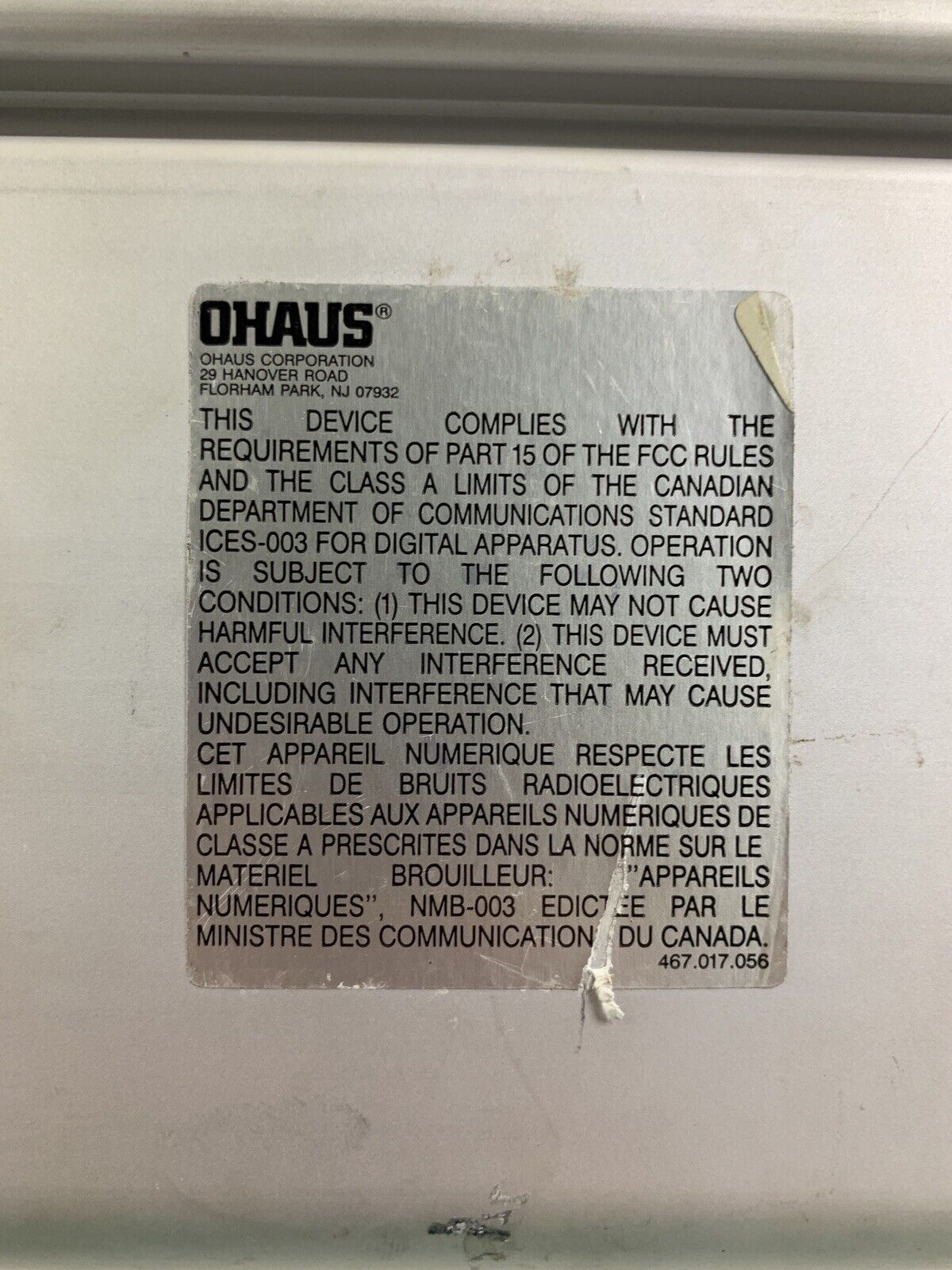 Ohaus DS-10 110 x 0.05lb Platform Shipping Scale Tested W/ Power Supply