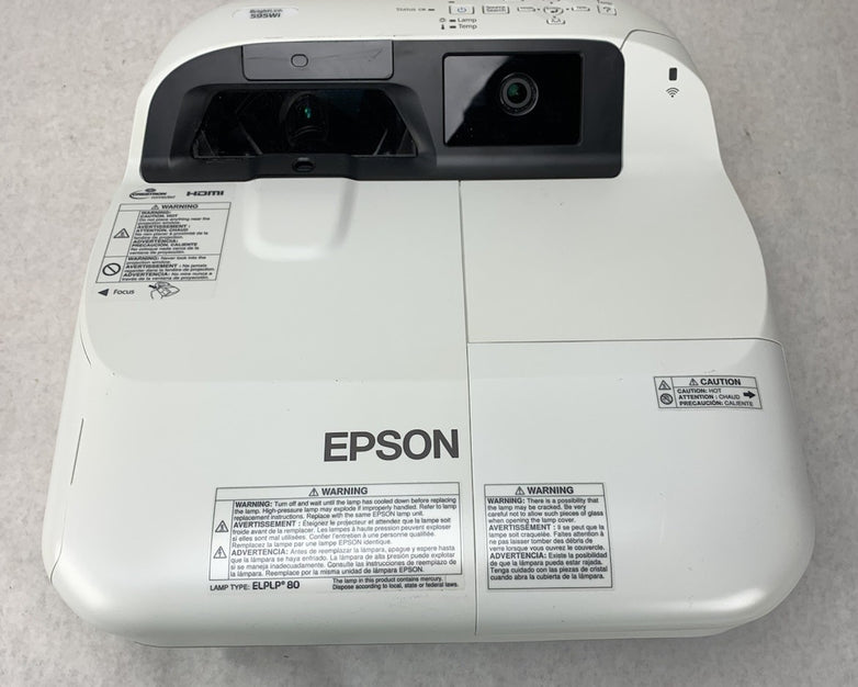 Epson H599A BrightLink 595Wi LCD Lamp Projector 1231 Lamp Hours No Remote