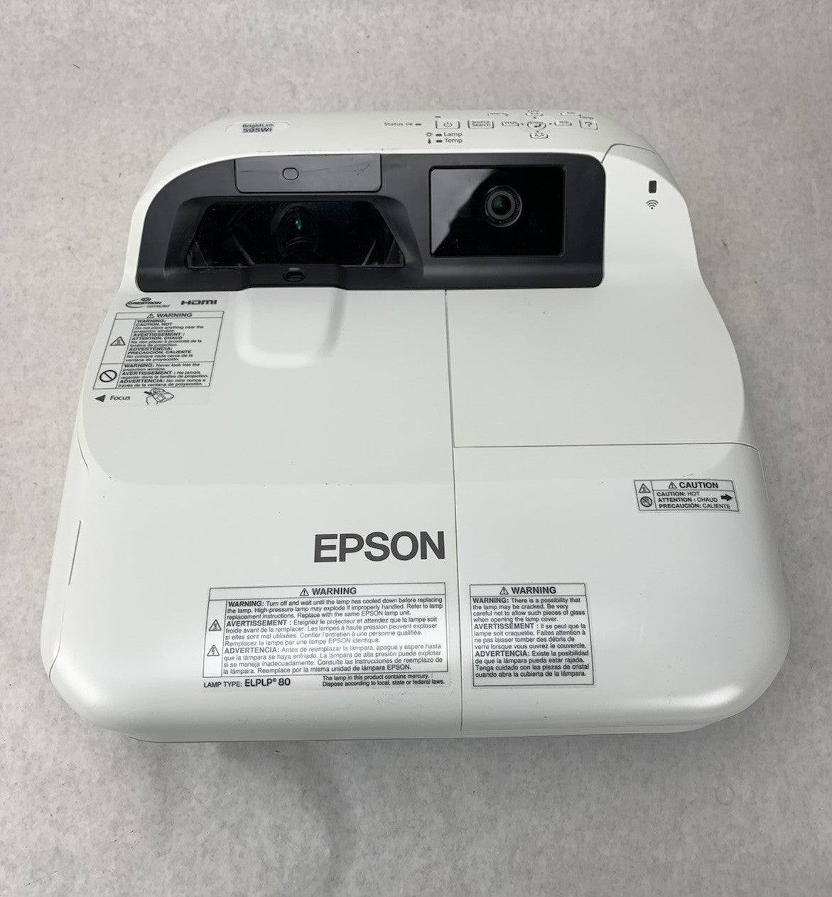Epson H599A BrightLink 595Wi LCD Lamp Projector 1231 Lamp Hours No Remote5