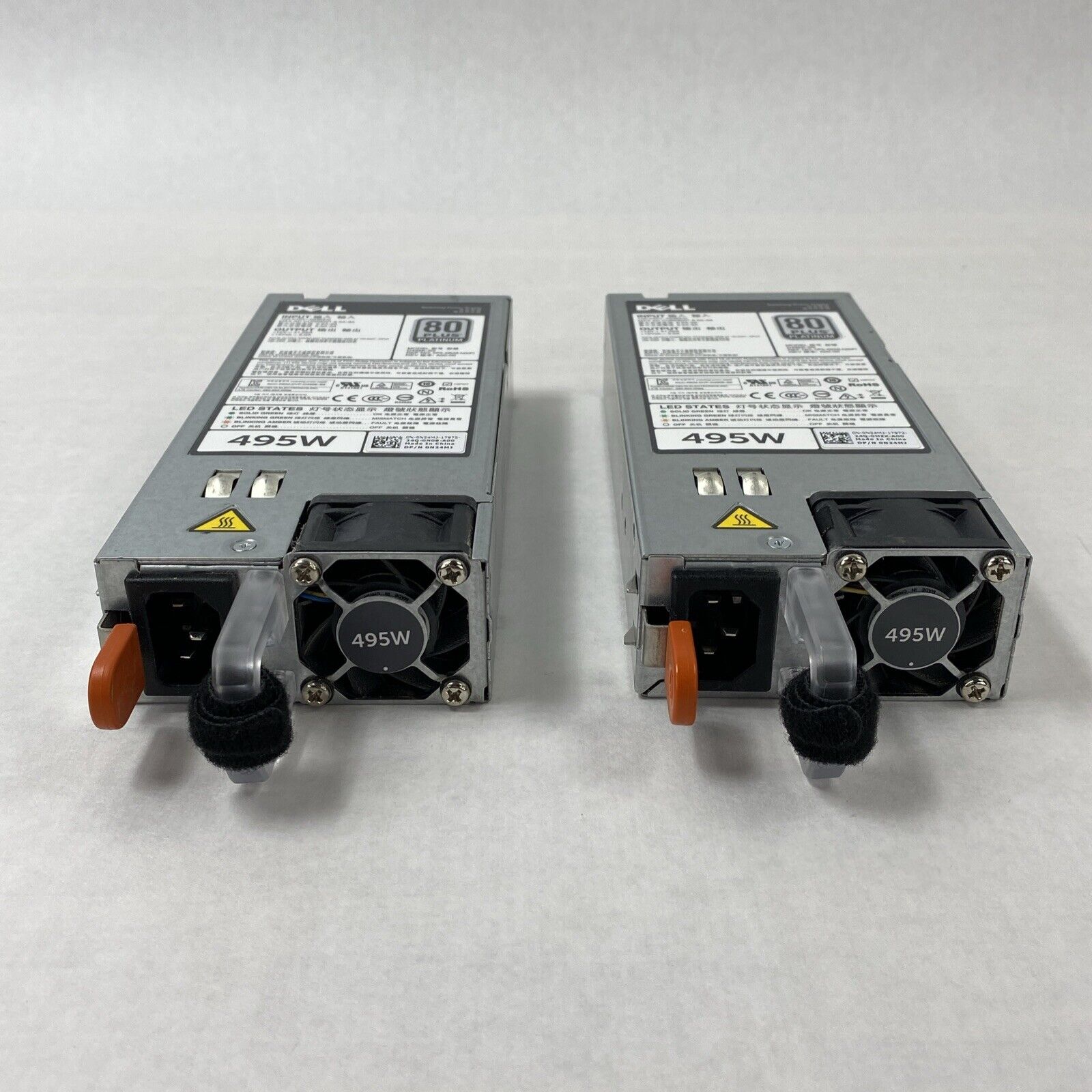 Lot of 2 Dell N24MJ D495E-S0 80 Plus Platinum 495W Power Supply