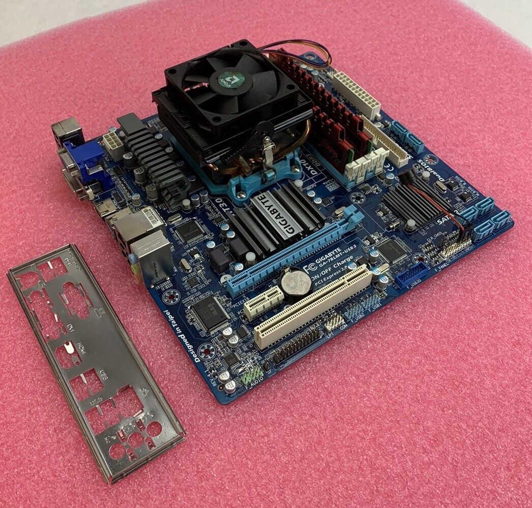 Gigabyte GA-78LMT-LSB3 Motherboard AMD FX-4170 4.2GHz 4GB RAM w/Shield