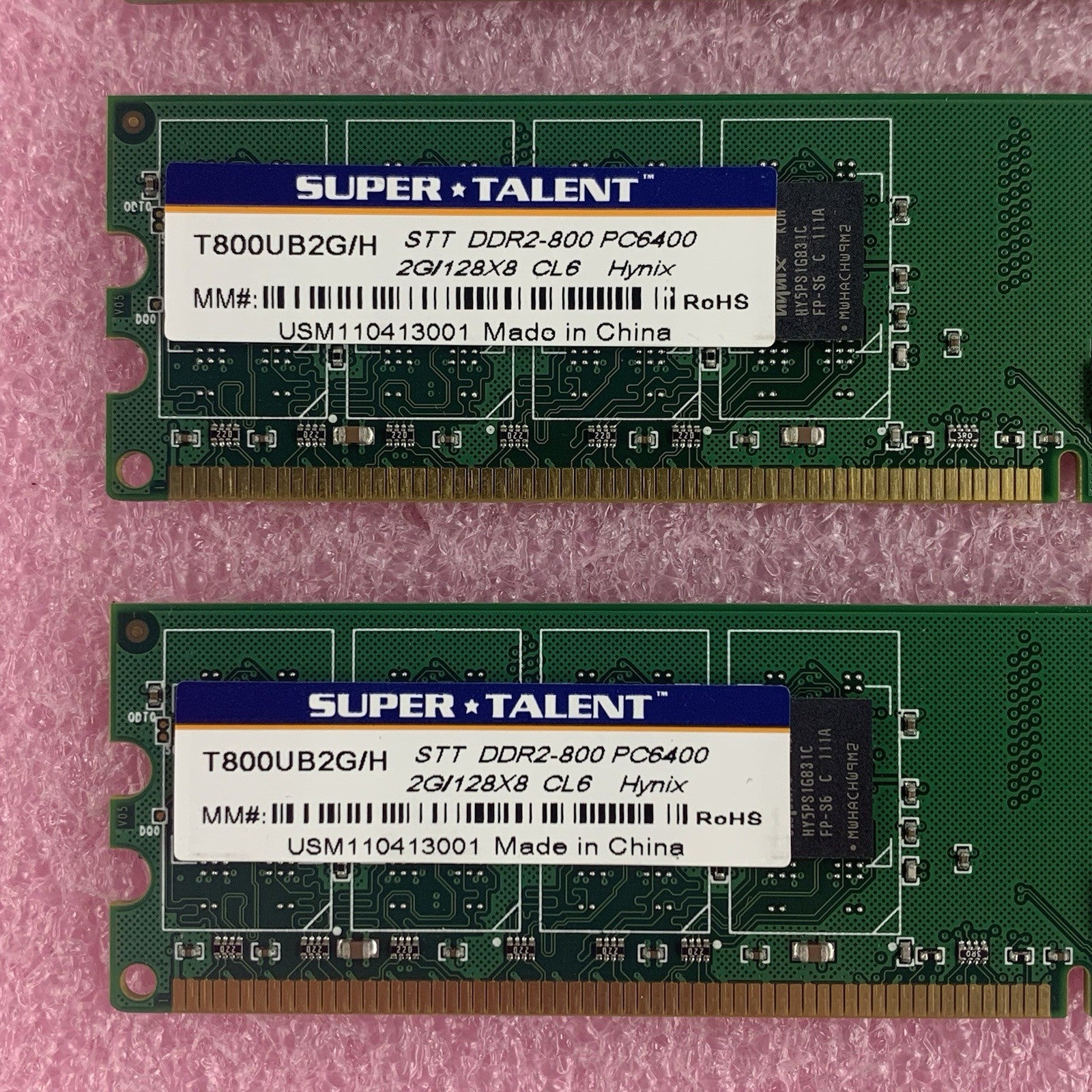 Super Talent T800UB2G/H STT DDR2-800 PC6400 4x2 GB Sticks Memory Ram Lot of 4x3