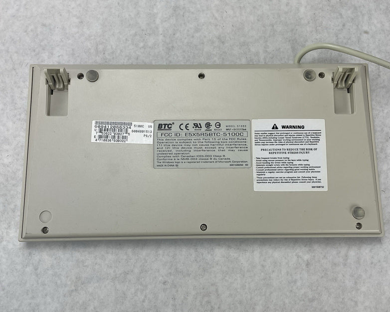 BTC 5100c Keyboard FCC ID E5X5R5BTC-5100C Tested