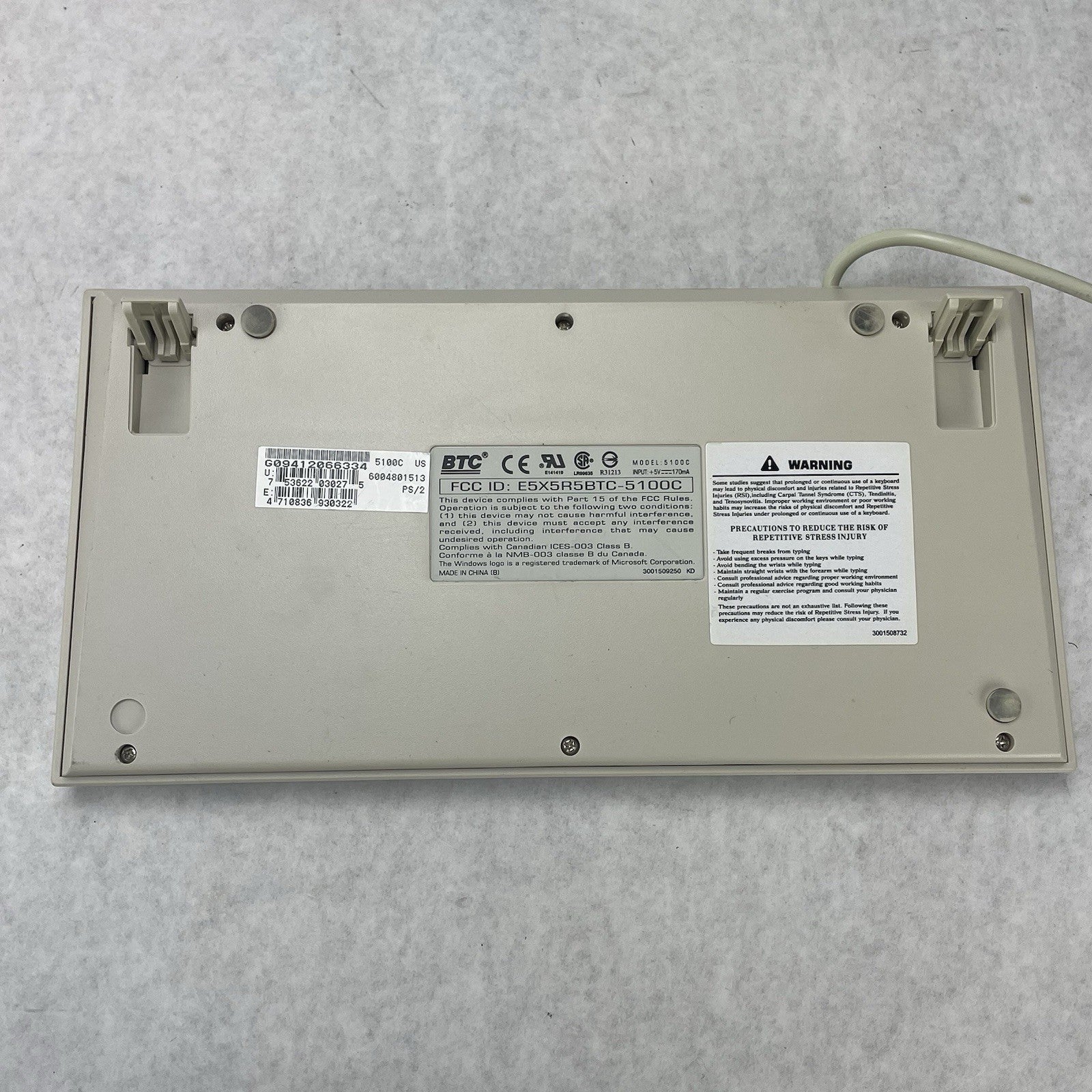 BTC 5100c Keyboard FCC ID E5X5R5BTC-5100C Tested7