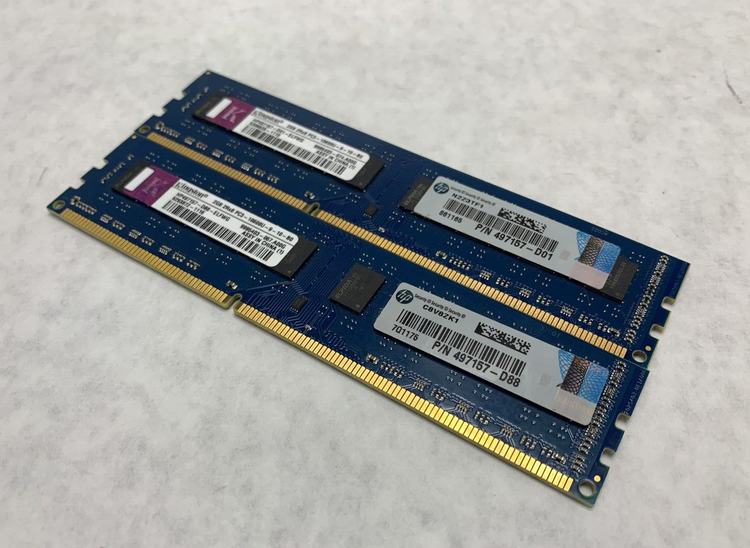 Lot ( 2 ) 2GB Kingston PC3-10600 DDR3-1333MHz non-ECC Unbuffered CL9 240pin DIMM