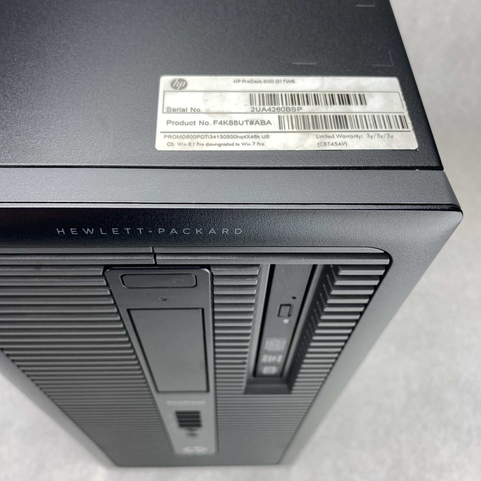 HP ProDesk 600 G1 TWR Intel Core i3-4130 3.40GHz GPU 8GB RAM DVDRW No HDD OS